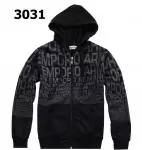 manteau hommes veste mode hoodie armani multi-mot noir